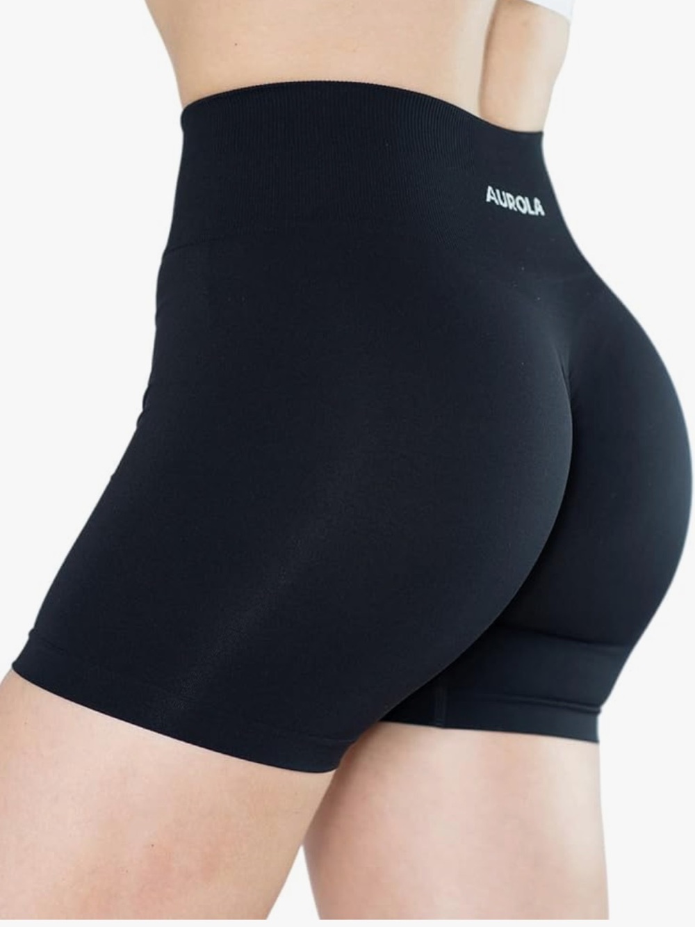 Women's Black Stretch Bike Shorts - Classic High-Waist